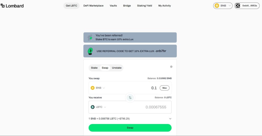 Lombard finance airdrop steps