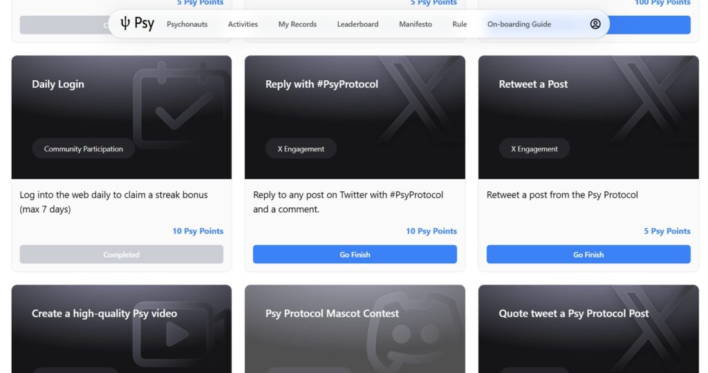 psy protocol airdrop tasks