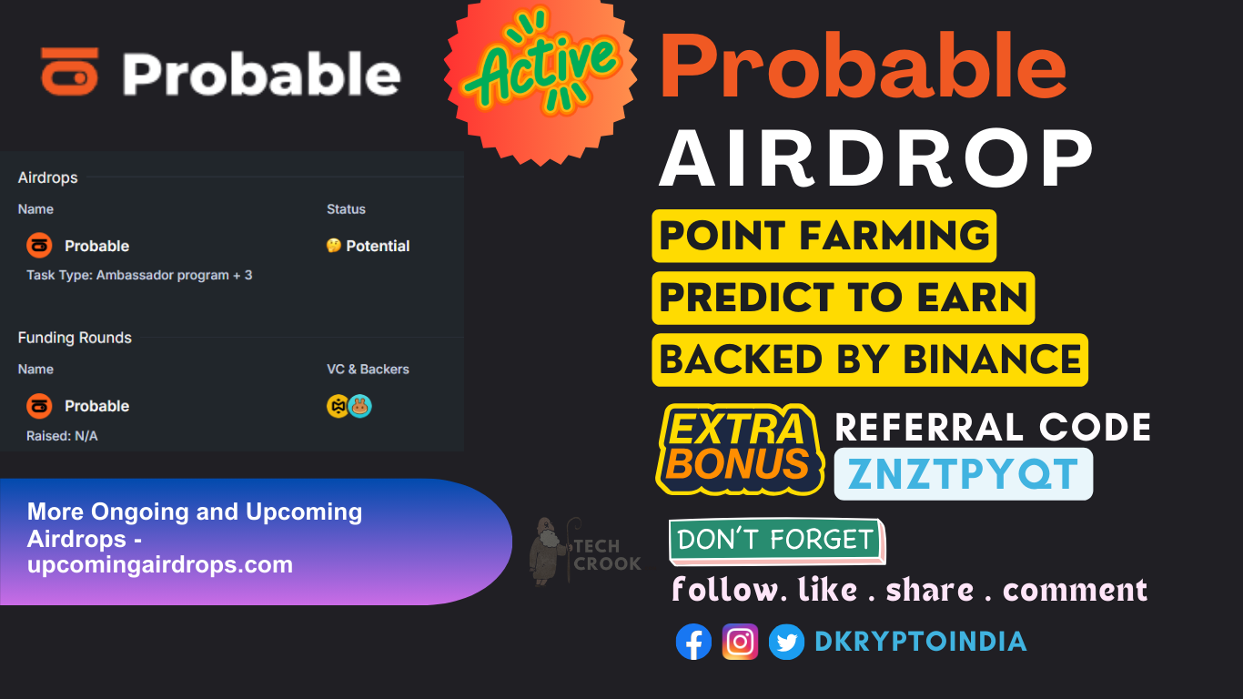 Probable market Airdrop steps guide